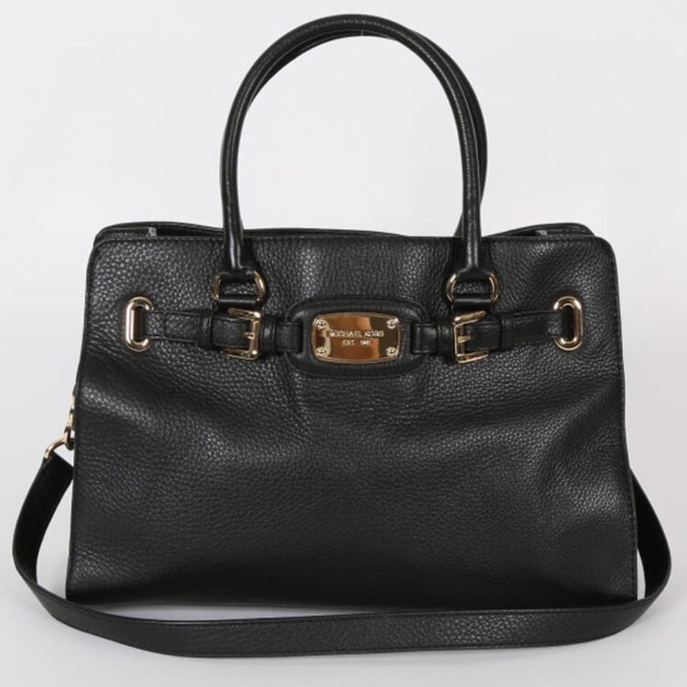 Michael Kors Black Leather Hamilton Bag